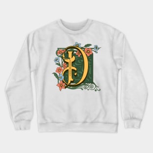 Art Nouveau Letter D, Ornamental Letter D, Art Deco Crewneck Sweatshirt